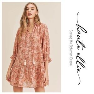 PAISLEY-Boho Paisley Peasant Dress